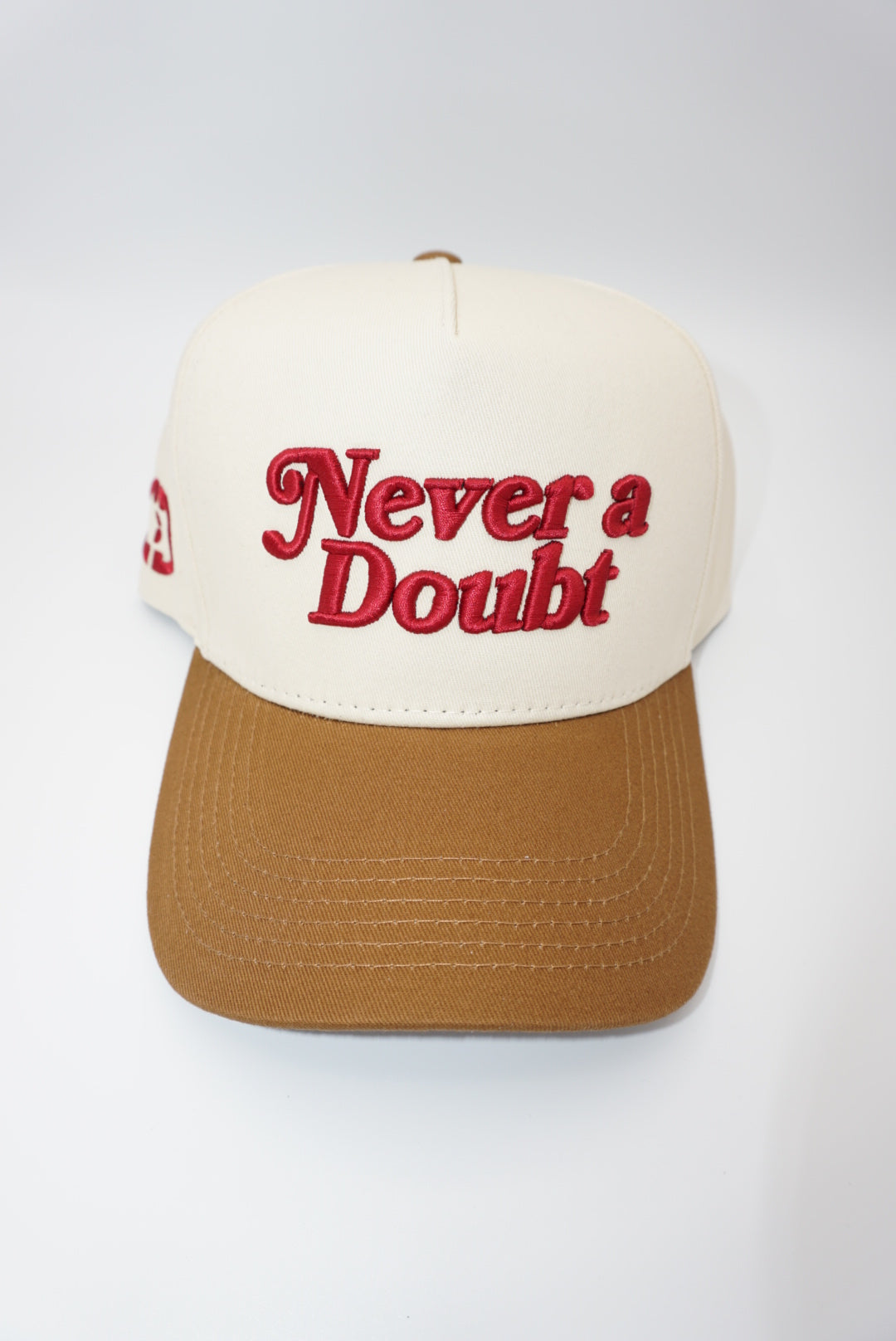 Never A Doubt Snapback Hat Brown/Tan/Crimson