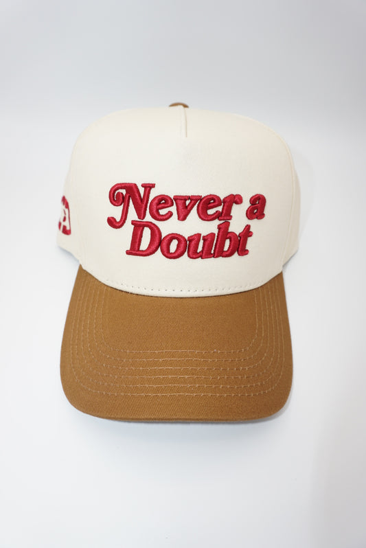 Never A Doubt Snapback Hat Brown/Tan/Crimson